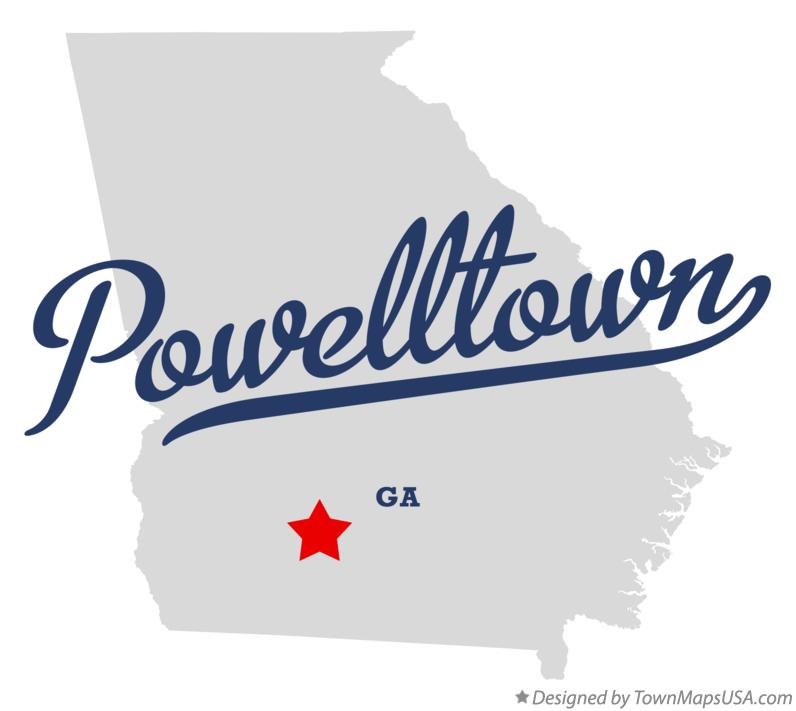 Map of Powelltown Georgia GA