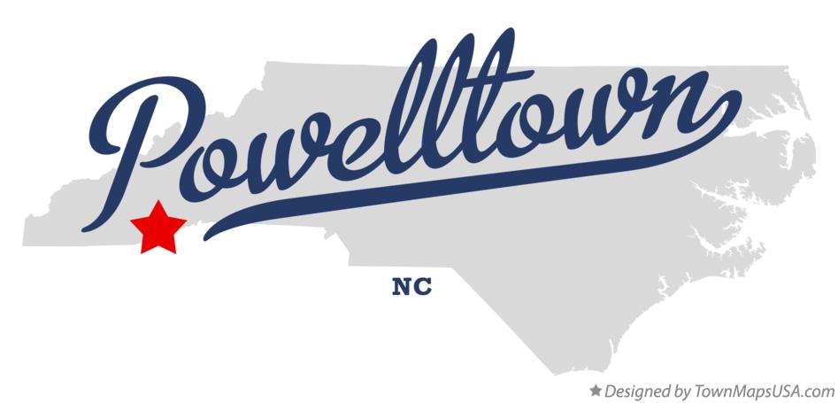 Map of Powelltown North Carolina NC