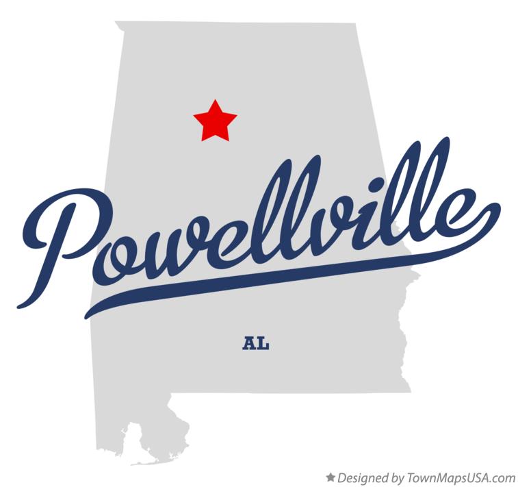 Map of Powellville Alabama AL