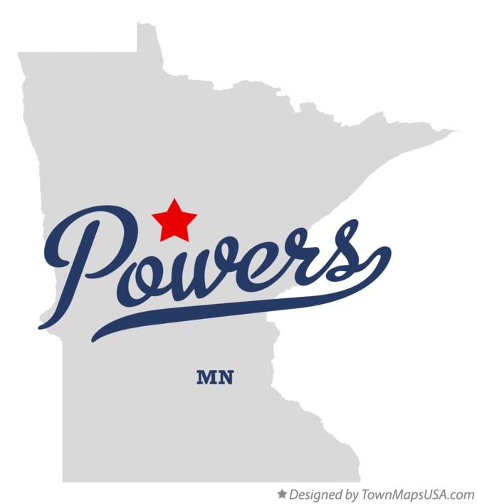 Map of Powers Minnesota MN