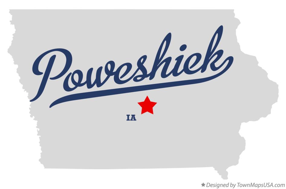 Map of Poweshiek Iowa IA