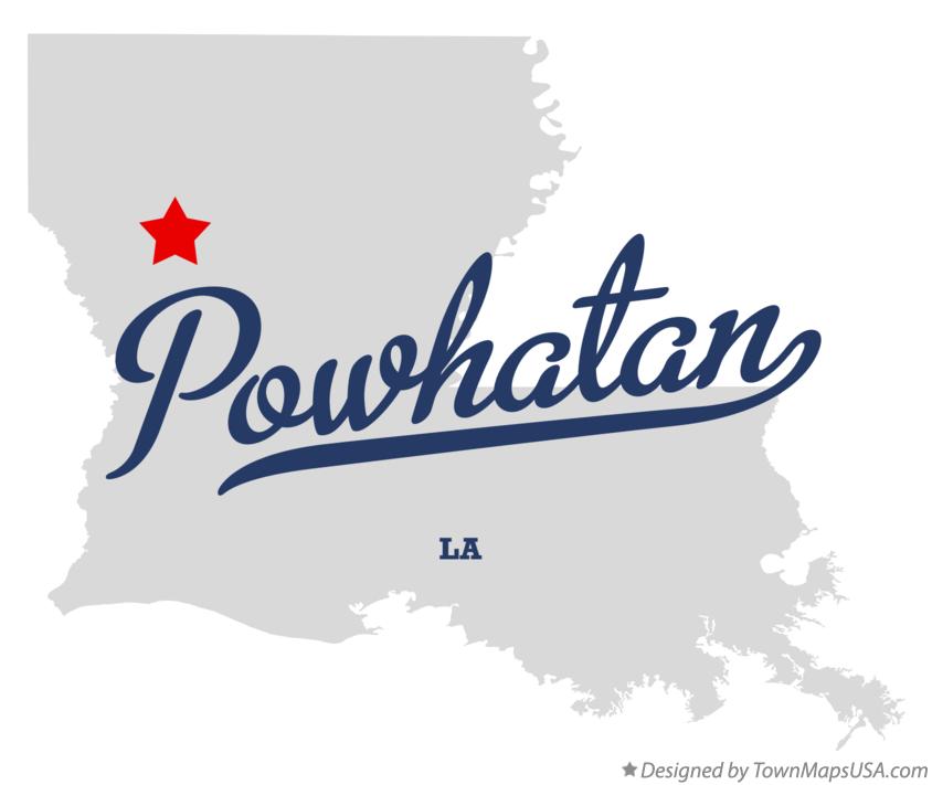 Map of Powhatan Louisiana LA