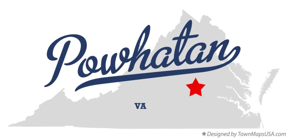 Map of Powhatan Virginia VA