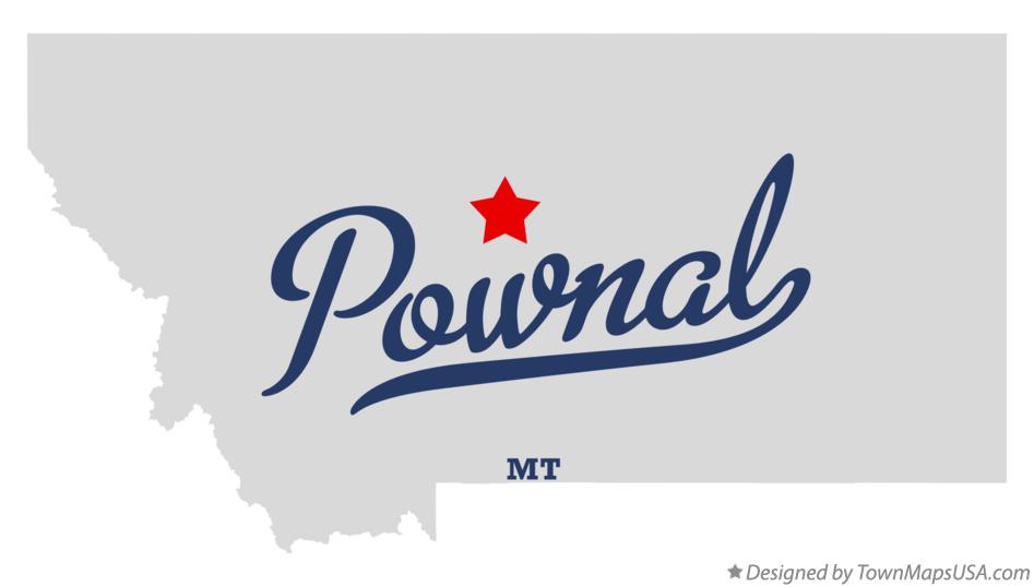 Map of Pownal Montana MT