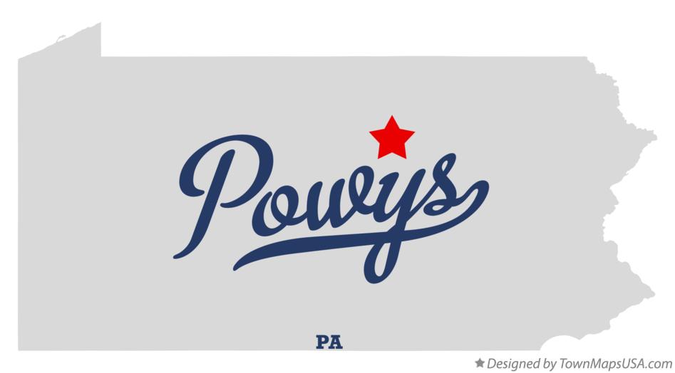 Map of Powys Pennsylvania PA