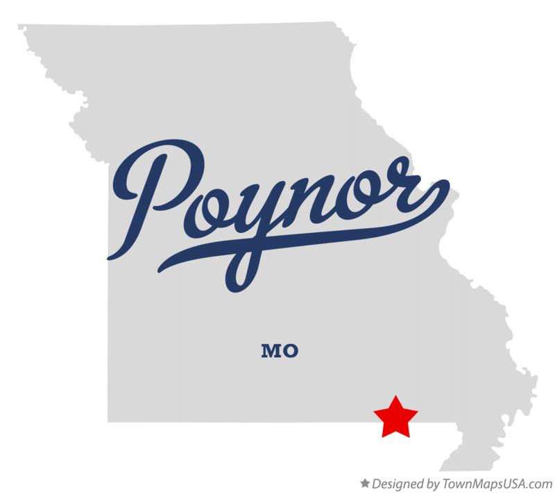 Map of Poynor Missouri MO