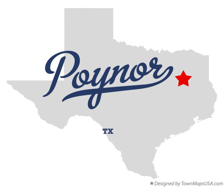 Map of Poynor Texas TX