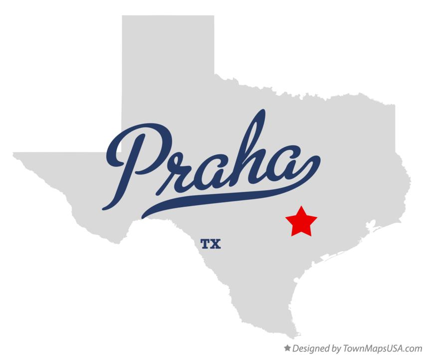 Map of Praha Texas TX