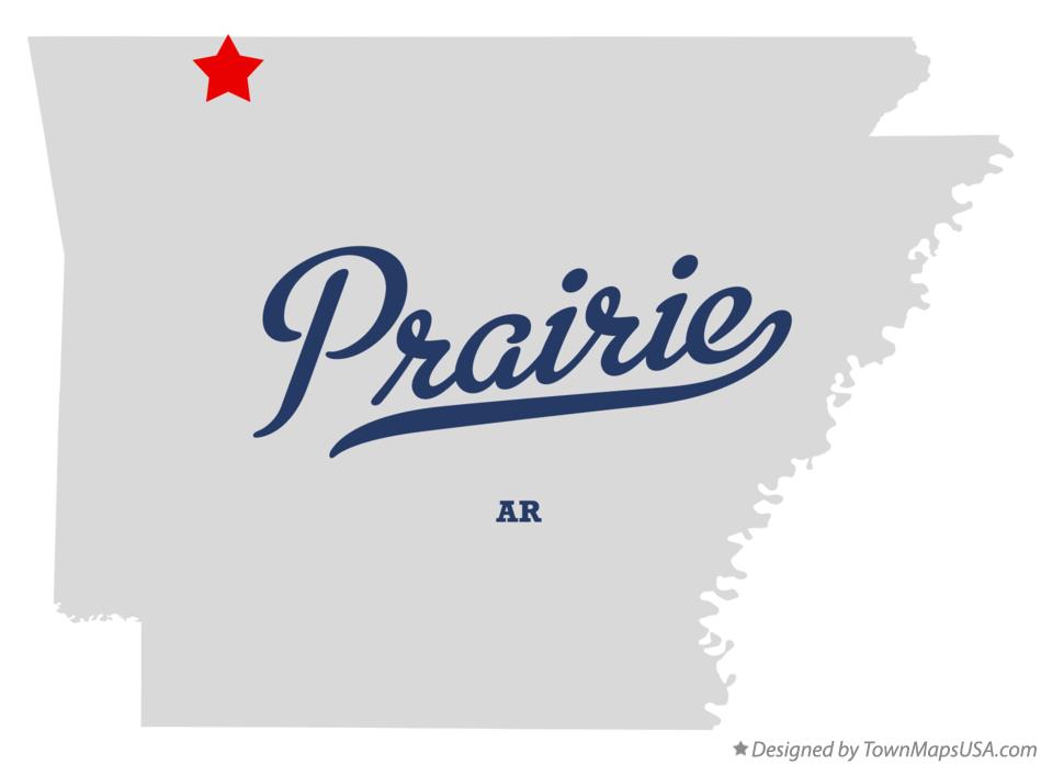 Map of Prairie Arkansas AR