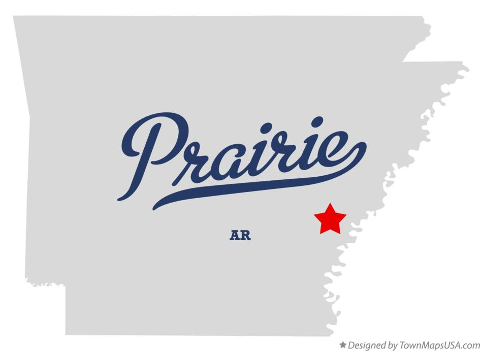 Map of Prairie Arkansas AR