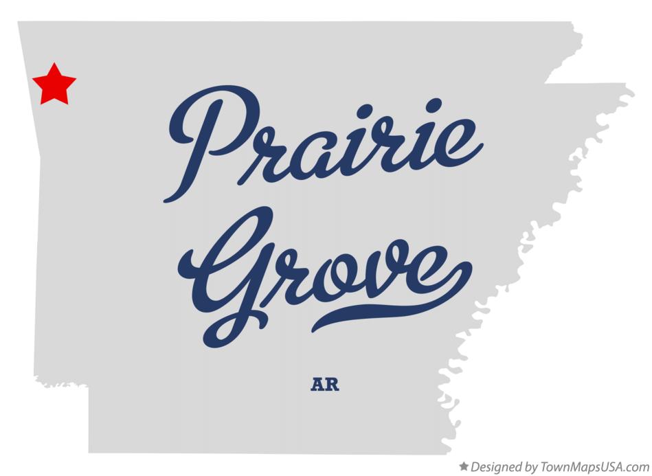 Map of Prairie Grove Arkansas AR