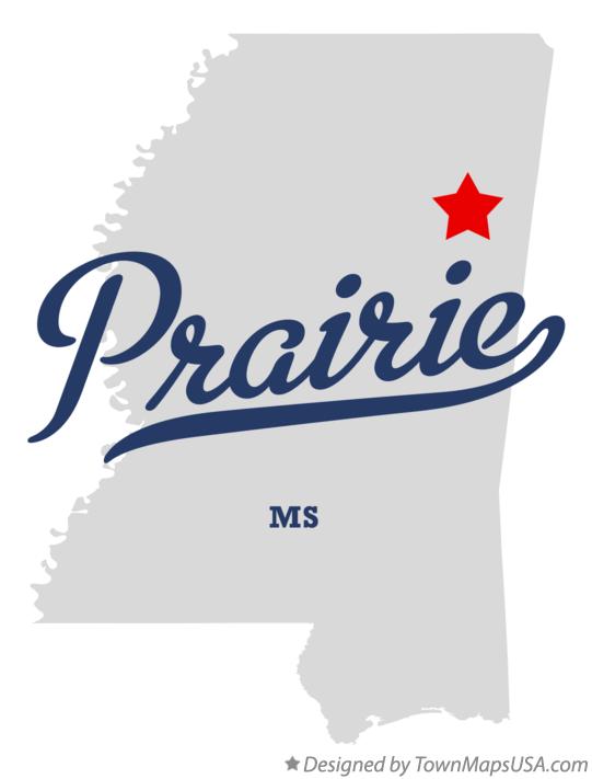 Map of Prairie Mississippi MS