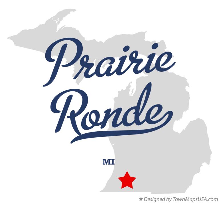 Map of Prairie Ronde Michigan MI