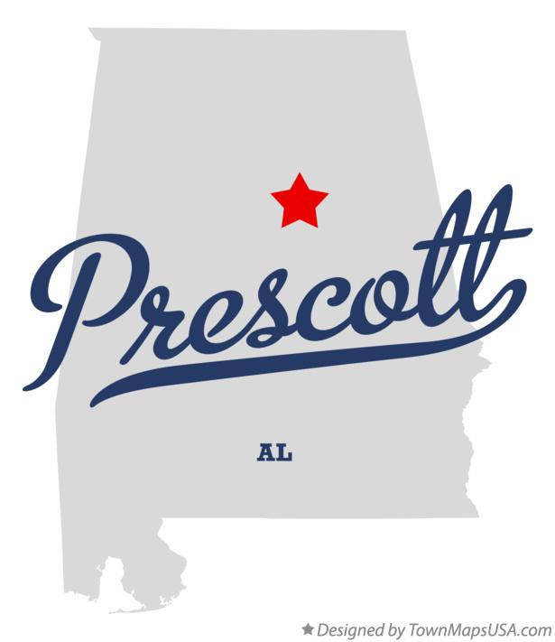 Map of Prescott Alabama AL