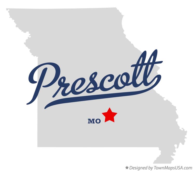 Map of Prescott Missouri MO
