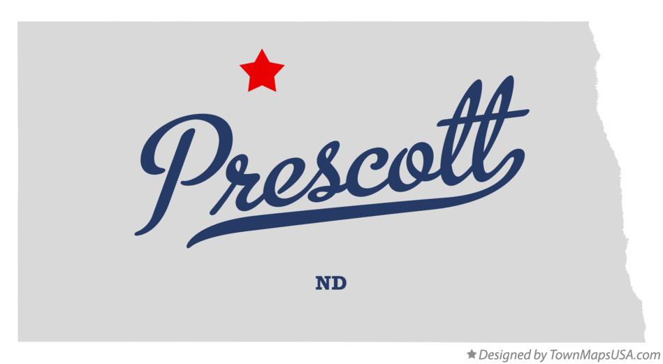 Map of Prescott North Dakota ND