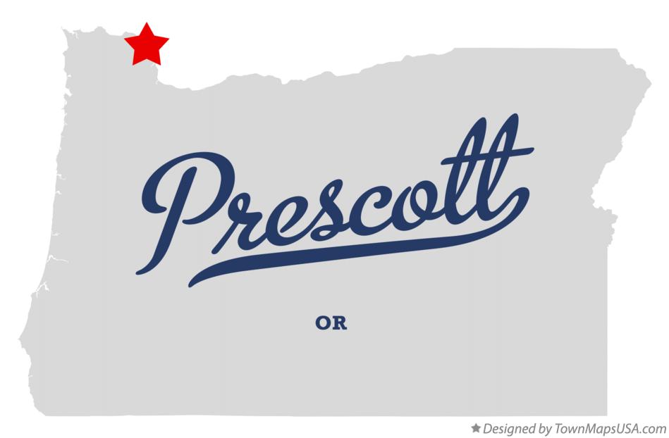 Map of Prescott Oregon OR