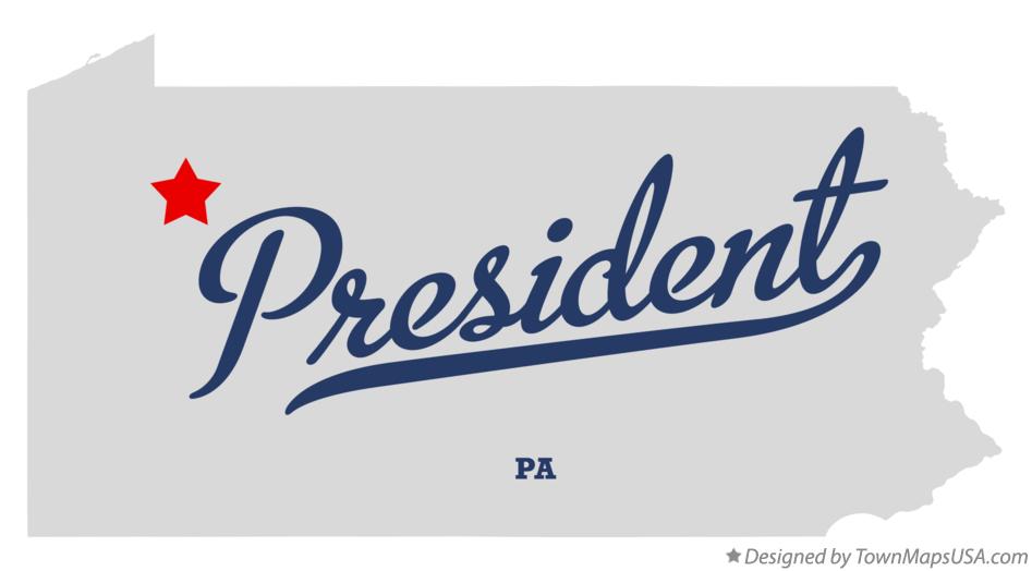 Map of President Pennsylvania PA