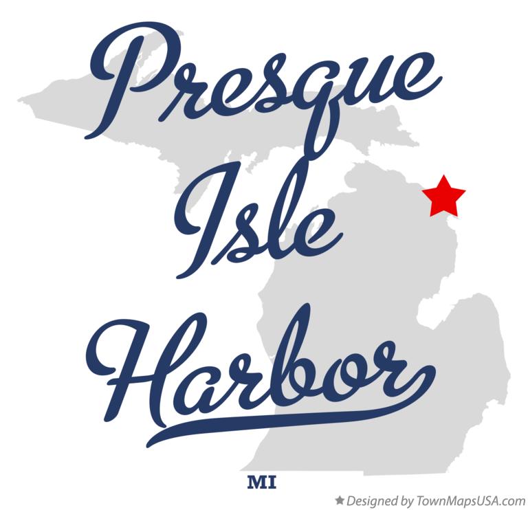 Map of Presque Isle Harbor Michigan MI