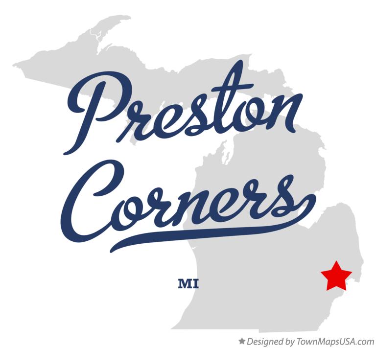 Map of Preston Corners Michigan MI