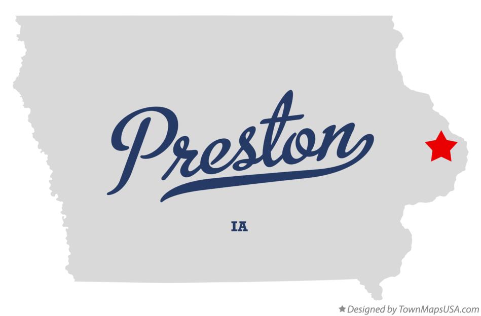 Map of Preston Iowa IA