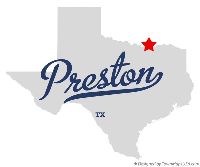 Map of Preston Texas TX