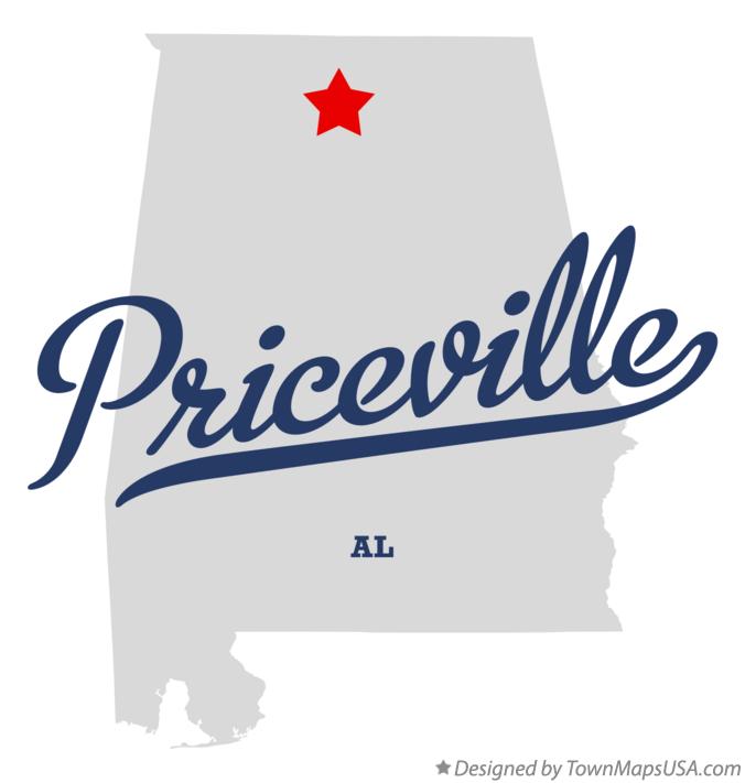 Map of Priceville Alabama AL