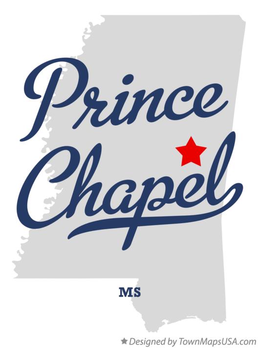 Map of Prince Chapel Mississippi MS