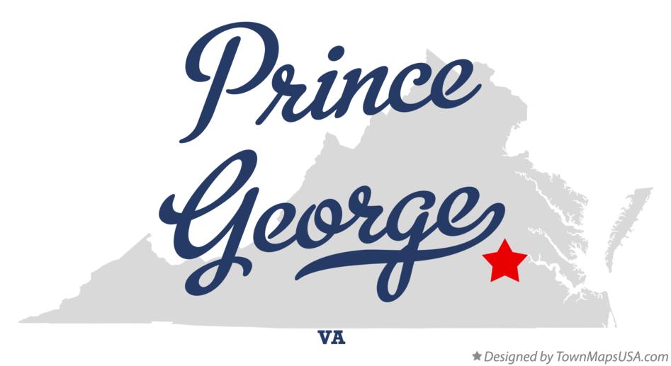 Map of Prince George Virginia VA