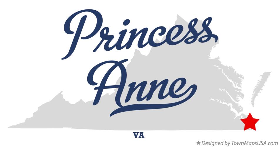 Map of Princess Anne Virginia VA
