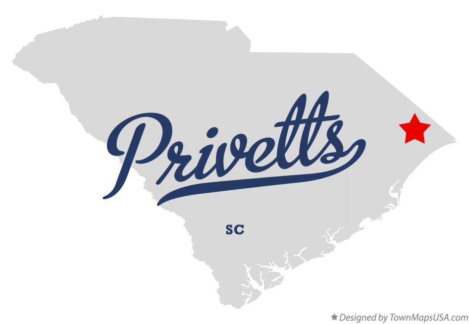 Map of Privetts South Carolina SC