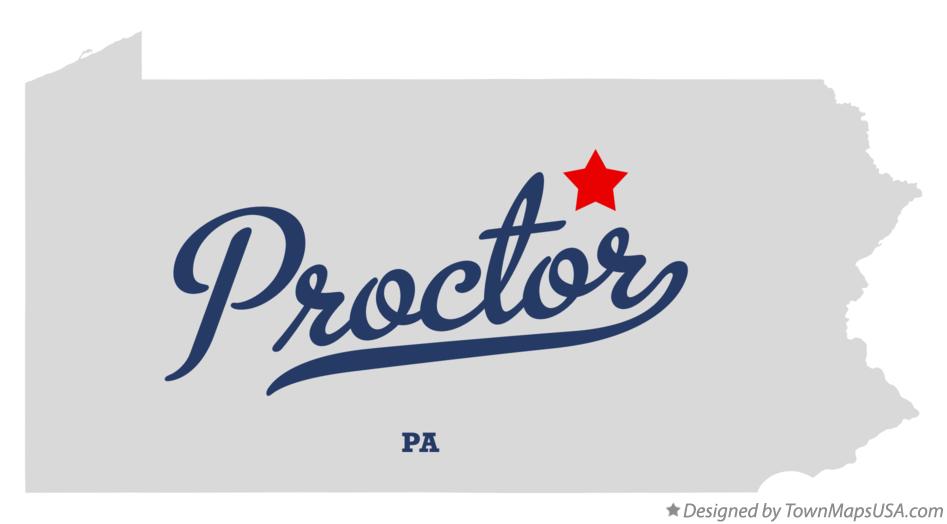 Map of Proctor Pennsylvania PA