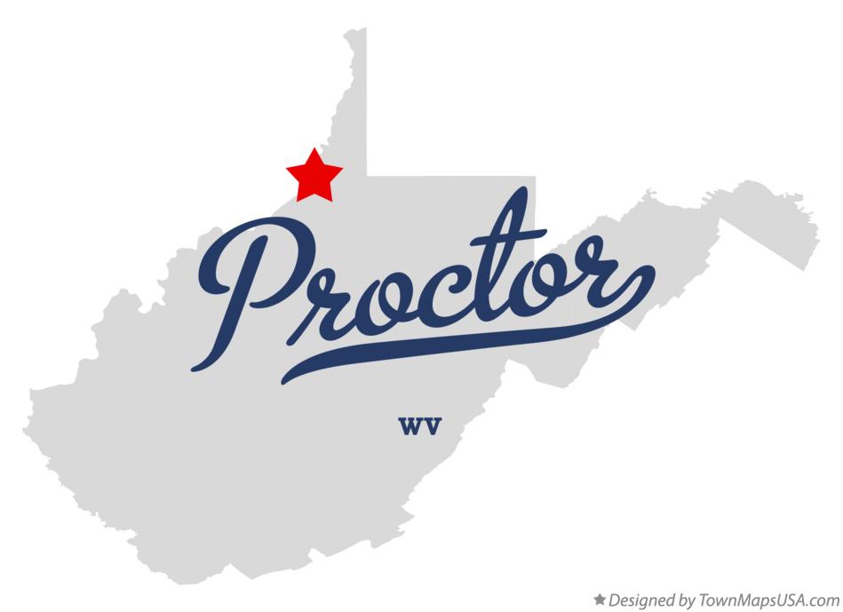 Map of Proctor West Virginia WV
