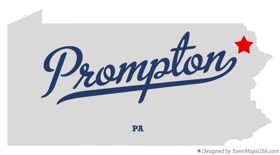 Map of Prompton Pennsylvania PA