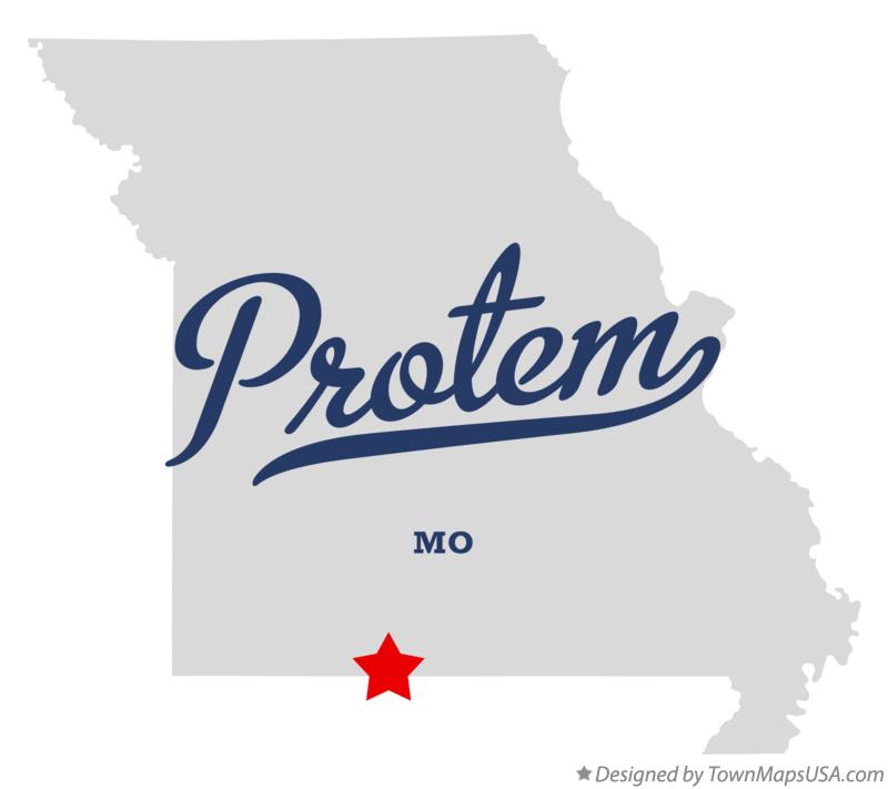 Map of Protem Missouri MO