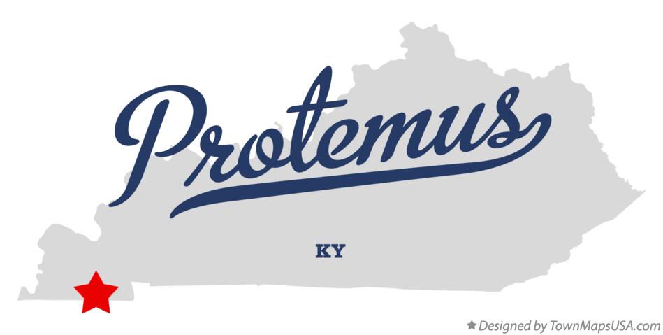 Map of Protemus Kentucky KY