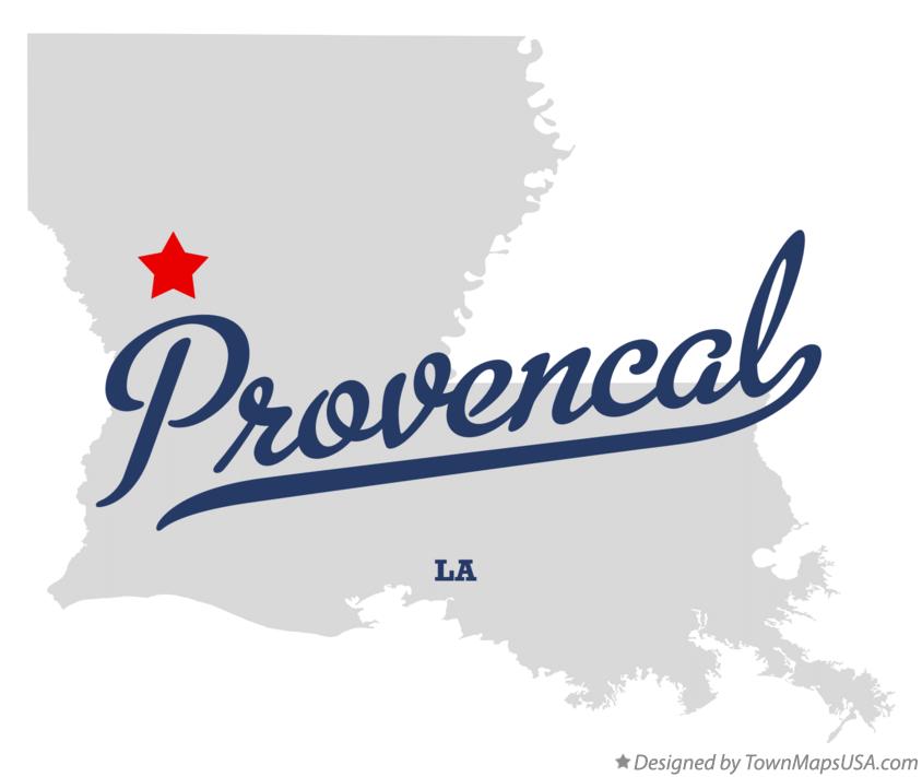 Map of Provencal Louisiana LA