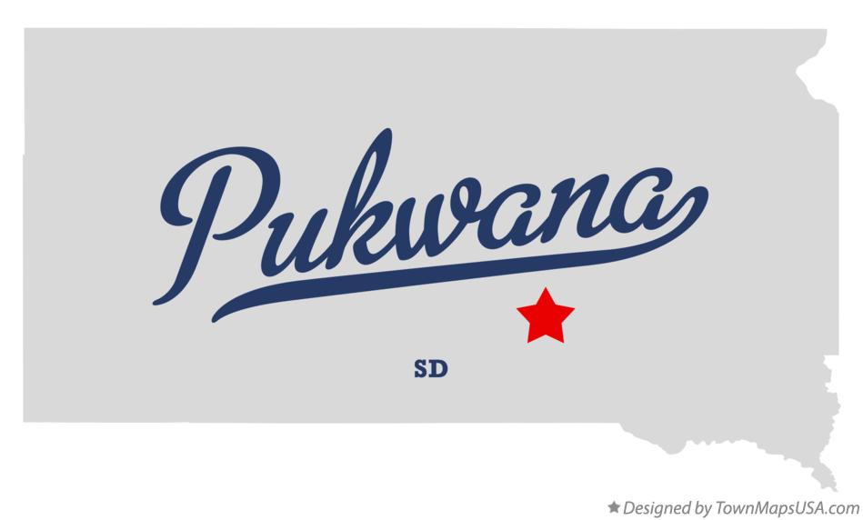Map of Pukwana South Dakota SD