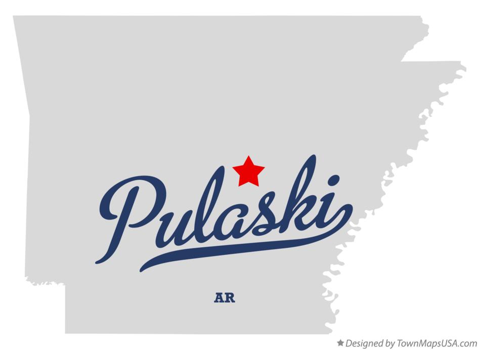 Map of Pulaski Arkansas AR