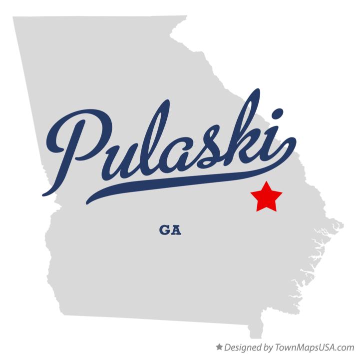 Map of Pulaski Georgia GA