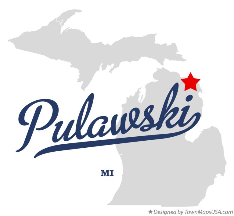 Map of Pulawski Michigan MI