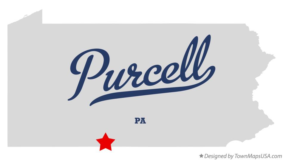 Map of Purcell Pennsylvania PA