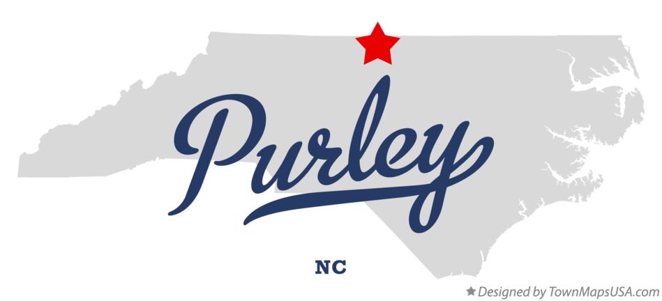 Map of Purley North Carolina NC