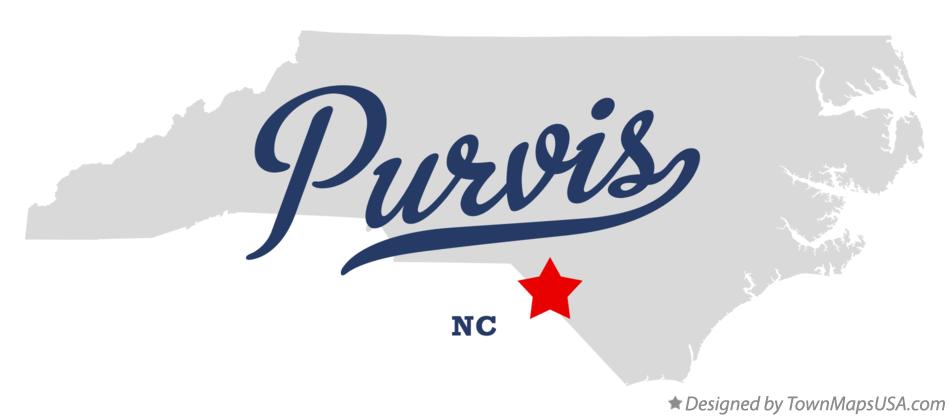 Map of Purvis North Carolina NC
