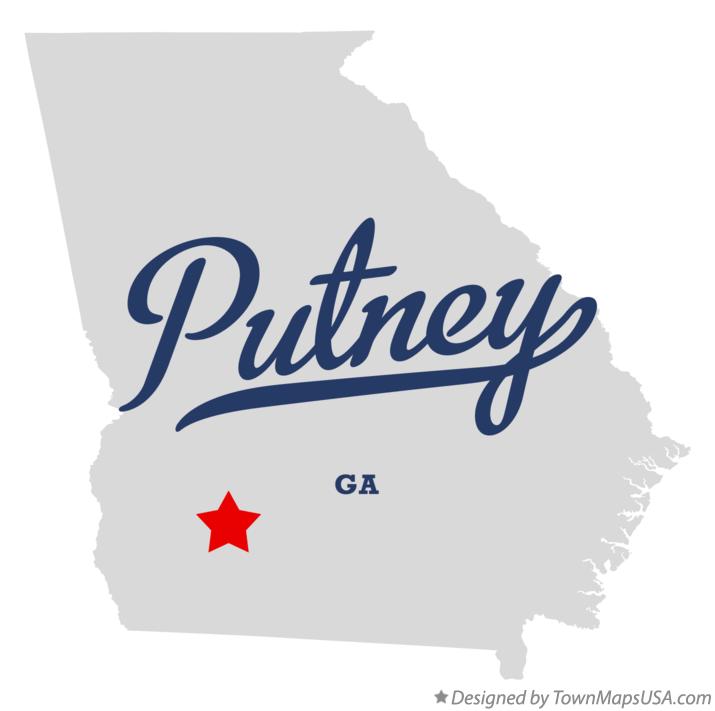 Map of Putney Georgia GA