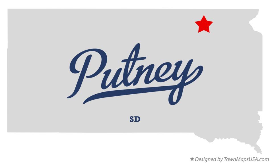 Map of Putney South Dakota SD