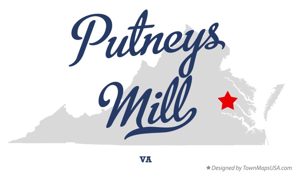 Map of Putneys Mill Virginia VA