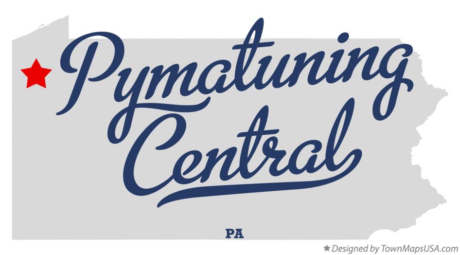 Map of Pymatuning Central Pennsylvania PA