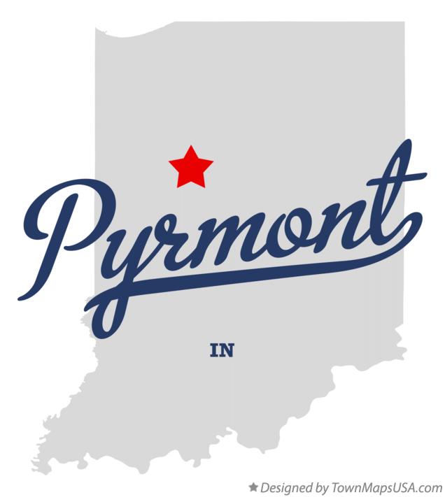 Map of Pyrmont Indiana IN