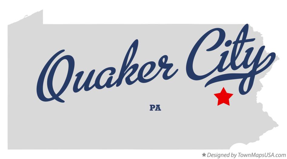 Map of Quaker City Pennsylvania PA